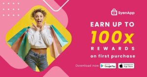 Join SyenApp, Rewards on any brand you shop, 100x Rewards on your first purchase